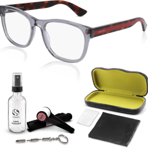 Gucci 0004ON Designer Fashion Eyeglasses Stylish Square Frame Eyewear with Luxury Eshades Kit - Embrace Sophistication and Elegance