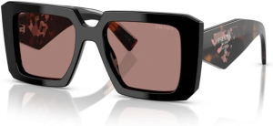 Prada Women'S Designer Square RX Sunglasses with Light Brown Lenses