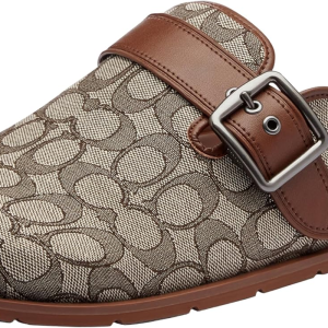 Mens Buckle Clog in Signature Jacquard