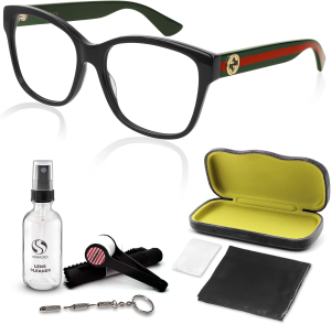 GG0038ON Square Shape Eyeglasses + Bundle with Eshades Luxury Eyewear Kit