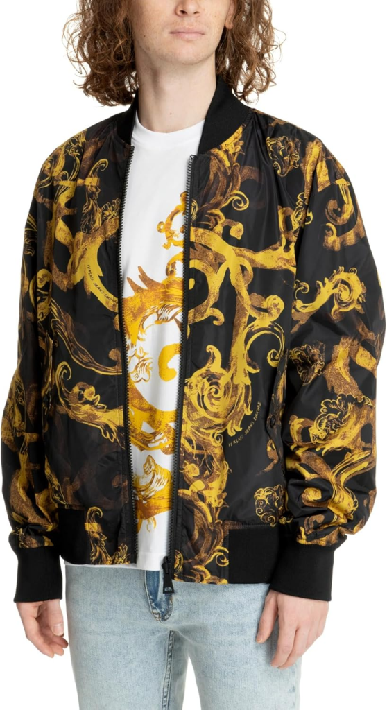 Versace Men Bomber Jacket Black - Gold