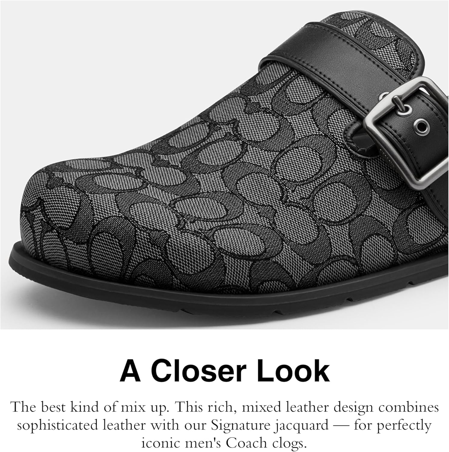 Mens Buckle Clog in Signature Jacquard - Image 4