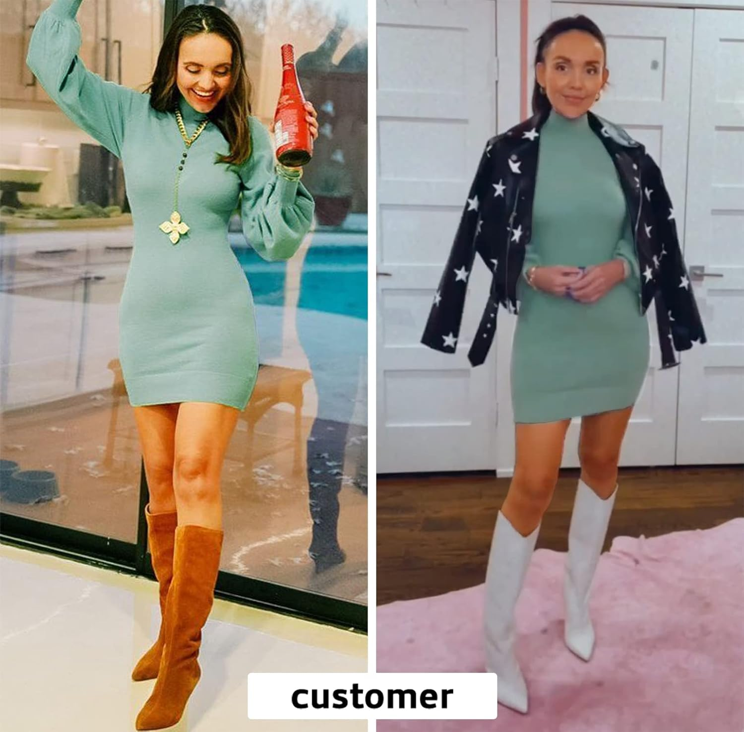 Pullover Cute Mini Sweater Dress - Image 2