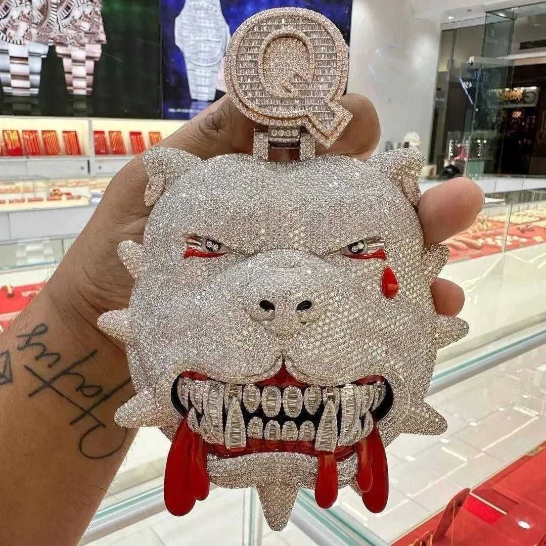 Factory Custom Hip Hop Photo Pendant Moissanite Baguette Cut Lab Diamonds Iced Out Pendant as a Gift