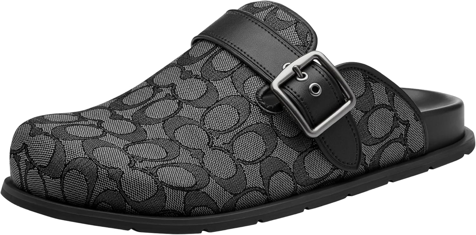 Mens Buckle Clog in Signature Jacquard