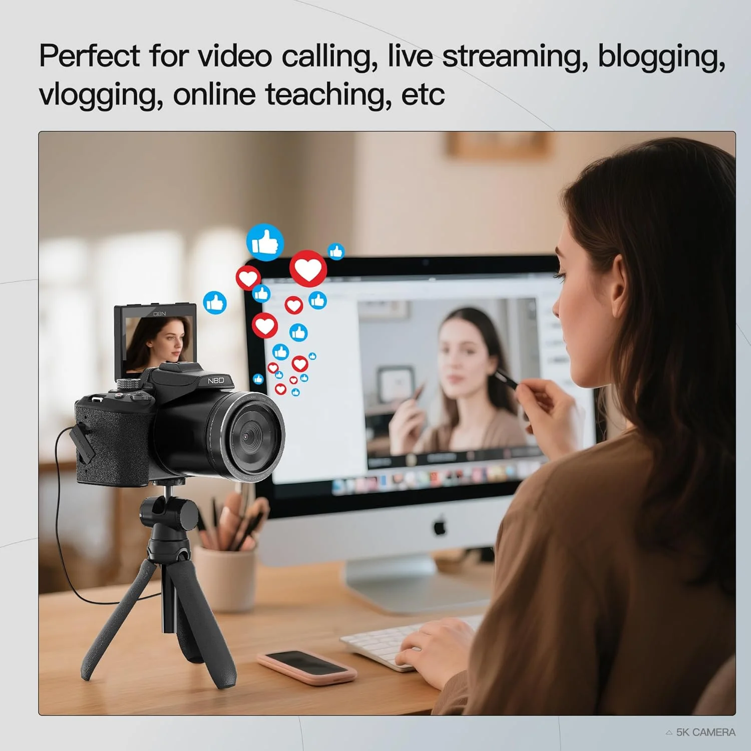 Digital Camera for Photography,4K 64MP Video Camera with 16X Digital Zoom and 32GB SD Card Black - Image 8