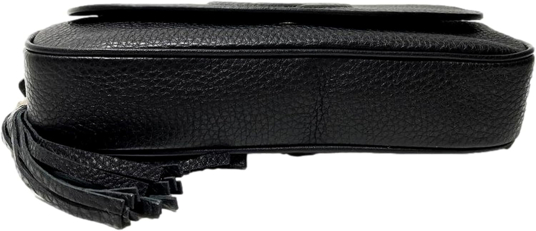 Soho Leather Flap Shoulder Bag Black Gold Tassel New Authentic - Image 6