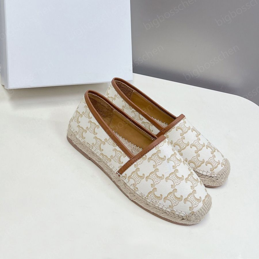 Top Embroidered Lettering Linen Slip on Espadrilles Shoes JUTE Sole Spring Flats Loafers Hand Made Luxury Designer Shoe for Women Casual Luxe Factory Vacation Shoes - Image 11