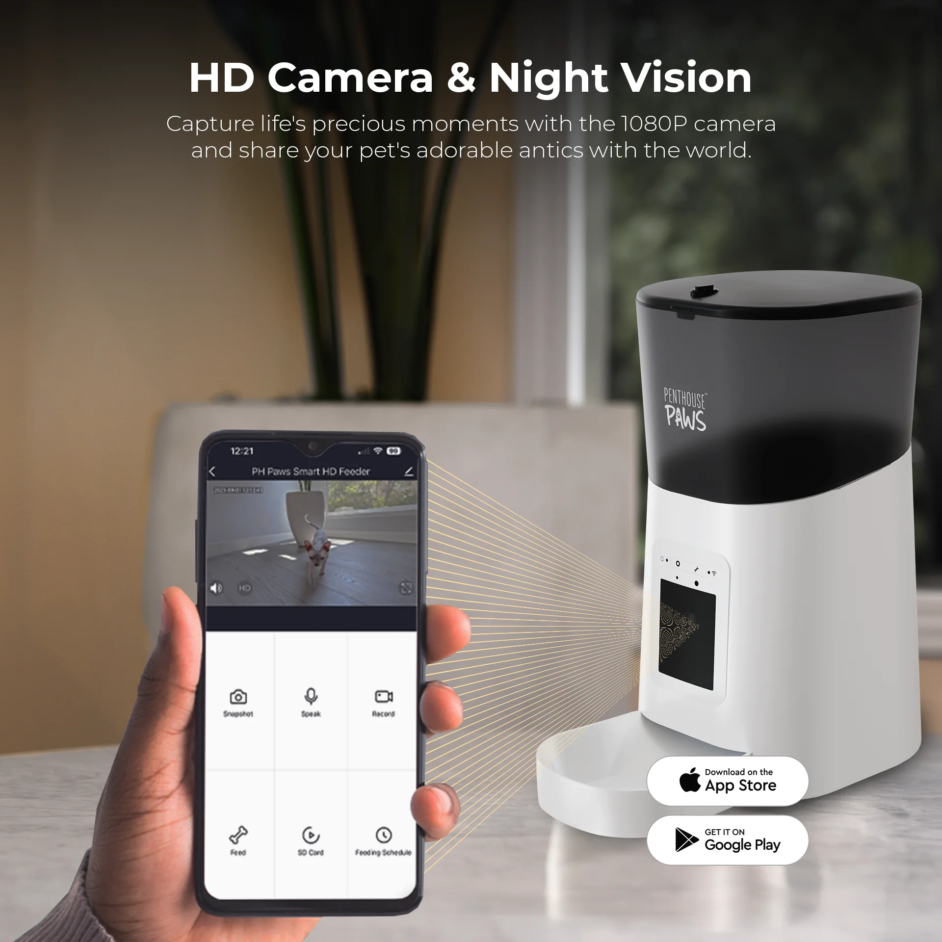 Smart HD Feeder, Automatic Pet Food Dispenser, 6L, 1080P Camera, 2-Way Audio, Backup Power, 15 Meals/Day, White, for Cat & Dog - Image 7