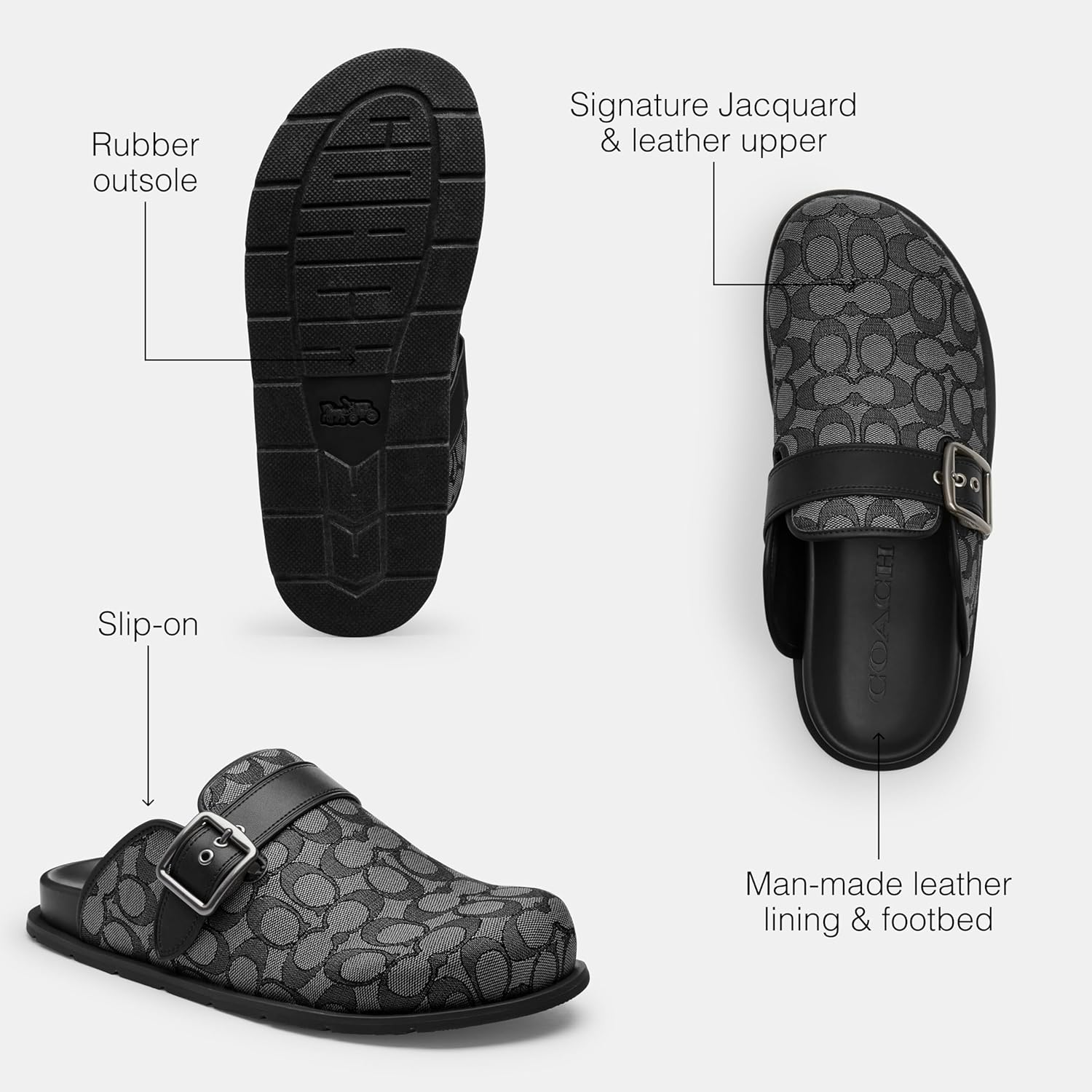 Mens Buckle Clog in Signature Jacquard - Image 3