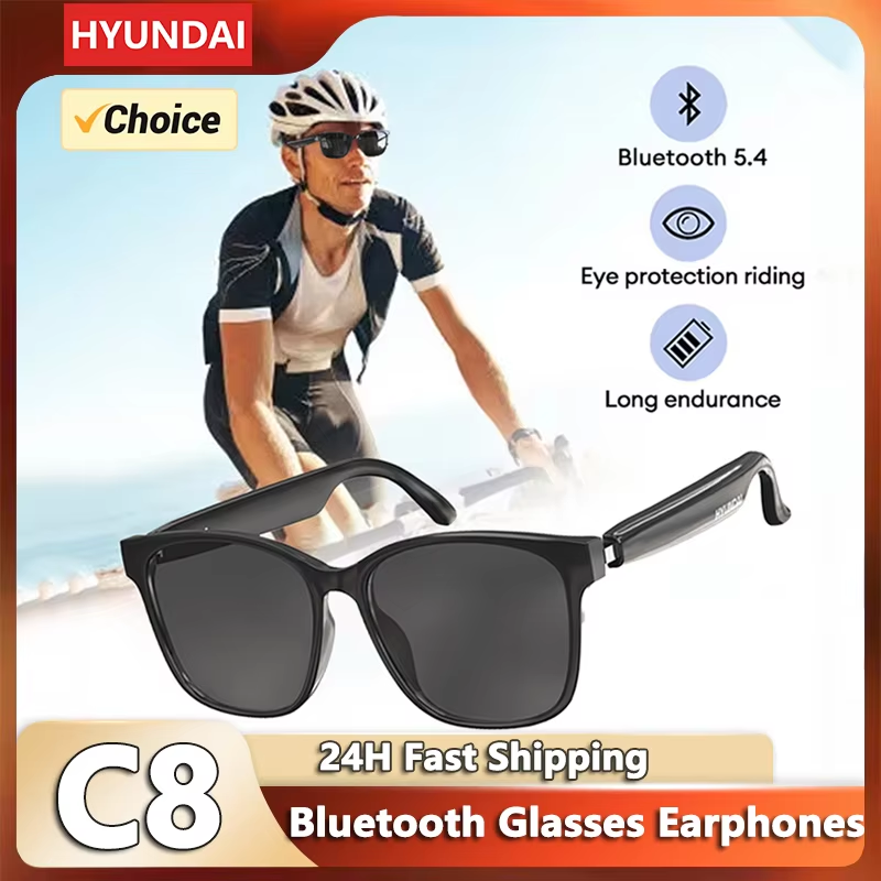 Choice C8 Bluetooth 5.4 Glasses Earphones with Low Latency HD Call Mic Out Door Sports Driving Multi-Function Sunglasses