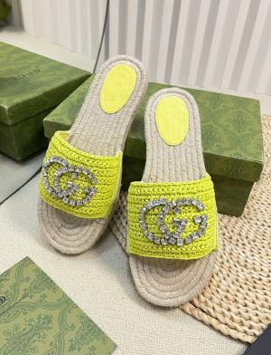 Premium Crystal Espadrille Slides