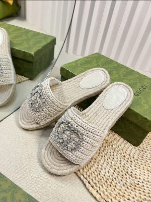Premium Crystal Espadrille Slides