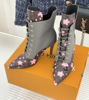 Premium Cherry Blossom Ankle Boots
