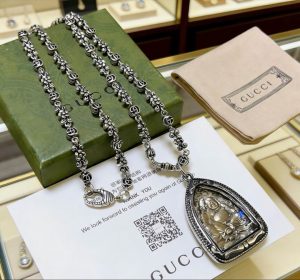 Premium Double G Floral Buddha Pendant Necklace