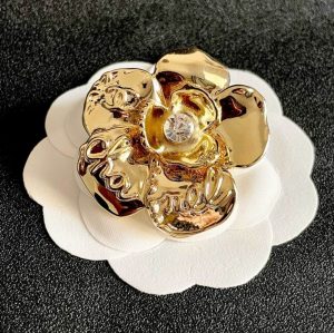 Premium Crystal Logo Camelia Brooch