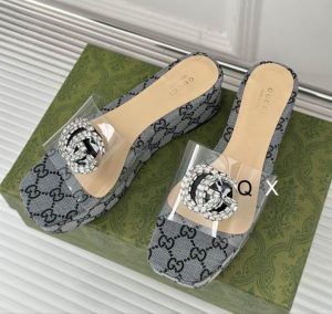 Premium Monogram Crystal Wedge Sandal