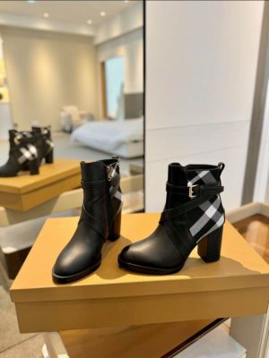 Premium Check and Leather Boots