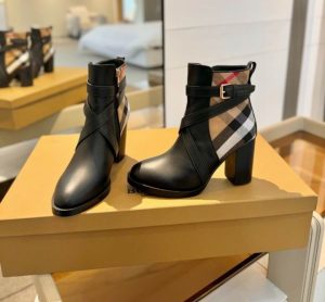 Premium Check and Leather Boots
