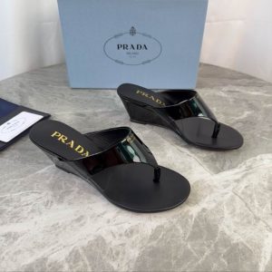 Premium Patent Leather Thong Sandals