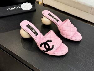 Premium Leather Quilted Pearl Heel Mules