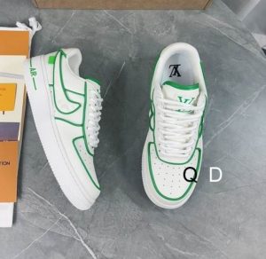 Premium LV x Off-White x Nike Air Force 1 "White Green"