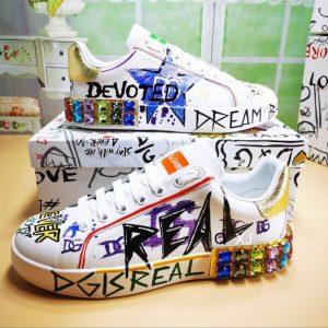 Premium Portofino Embroidery and Lettering Sneakers