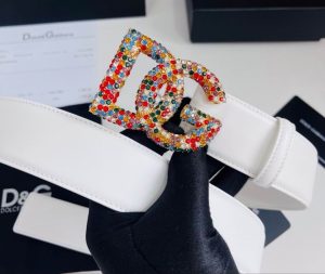 Premium Multicolor Rhinestone DG Logo Belt (40mm)