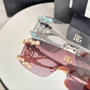 Premium DG Crystal Pearl Shield Sunglasses